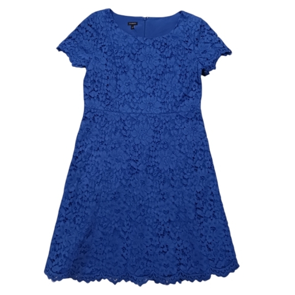 SOLD Talbots Lace Overlay Fit & Flare Cocktail Dress - Picture 3 of 9